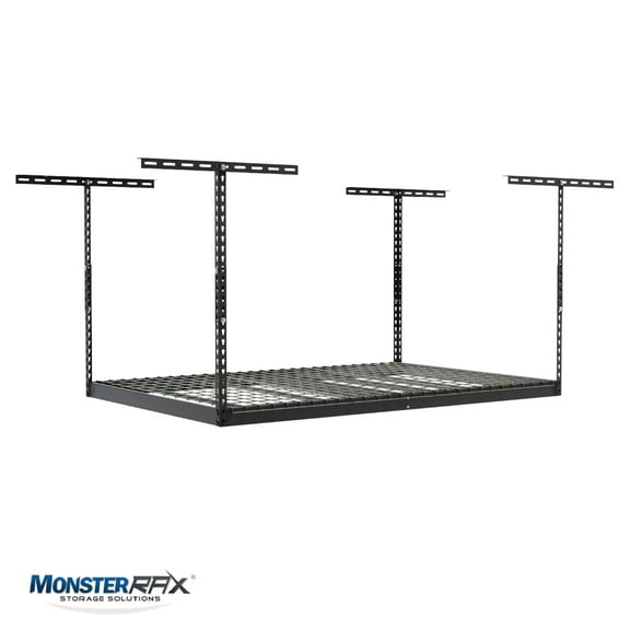 Open Box MonsterRax 4' x 6' Overhead Garage Storage Rack Holds 500 lbs, White