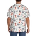 thumbnail image 3 of Lsque Lighthouse Sailboat print Men's Cuban Collar Short Sleeve Shirt Summer Beachwear Casual Button Down Fashionable Vacation Leisure Shirt-Small, 3 of 7
