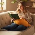thumbnail image 5 of Crouching Cat Plush – Soft Ginger Cat Stuffed Animal with High-Elastic PP Cotton – Kawaii Cat Pillow for Relaxation, Nap, Home Decor – Yellow, 5 of 5