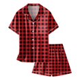 thumbnail image 4 of LUOGENLI Pyjama pour Filles Taille 12 Pyjama de Noël pour Filles Imprimé Haut à Boutons à Manches Courtes Short Ensemble de Pyjama pour la Maison Rouge Taille 6-7 Ans, 4 of 4