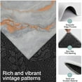 thumbnail image 3 of Gray Orange Marble Pattern Kitchen Rugs Sets Of 3,Kitchen Runner Rugs Non Skid Washable,Decorative Kitchen Floor Mats for Kitchen,Sink,Laundry,17"x30"+ 17"x47" + 17"x59", 3 of 6