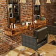 thumbnail image 2 of OmySalon Rustic Brown Wall Mount Styling Station Cabinet with Locking Drawers, 41.3"W, 2 of 9