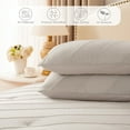 thumbnail image 3 of Exclusivo Mezcla 2 Pieces Twin Comforter Set Light Grey, Lightweight Jacquard Striped Twin Size Bedding Comforter Sets for All Seasons, 3 of 5
