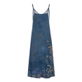 thumbnail image 4 of Ovzne Robes d'Été pour Femmes Robe d'Été pour Femmes Imprimé Sans Manches Col Rond Robe Décontractée Longues Robes Robe de Printemps Imprimée Liquidation, 4 of 5