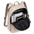 thumbnail image 3 of BadPiggies Travel Backpack for Women Men, Nylon Quilted College Laptop Backpack Fits 15.6" Laptop Personal Carry-on Size Bag with Trolley Sleeve, 3 of 7