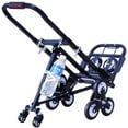 thumbnail image 2 of INTSUPERMAI Folding Climbing Stairs Cart Truck Black Carbon Steel with 6 Wheels 4 Hangers 2 Backup Wheels, 2 of 7