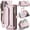 Pink, variant on For iPhone 17 Crossbody Wallet Case, with 10 Card Slots, Zipper RFID Blocking Pocket and Magnetic Flip Folio 3-in-1 PU Leather Wristlet Shoulder Strap Case,Hotpink