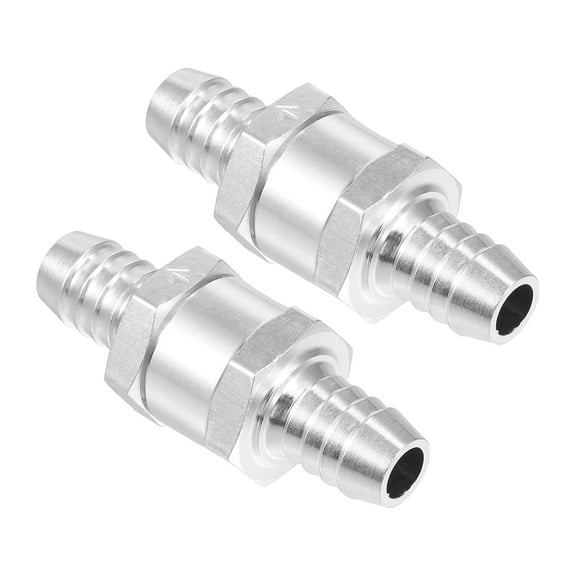 Unique Bargains Fuel Line Check Valve Non Return One Way Check Valve for Fuel Systems Aluminum Alloy 1/2" 12mm OD 2pcs