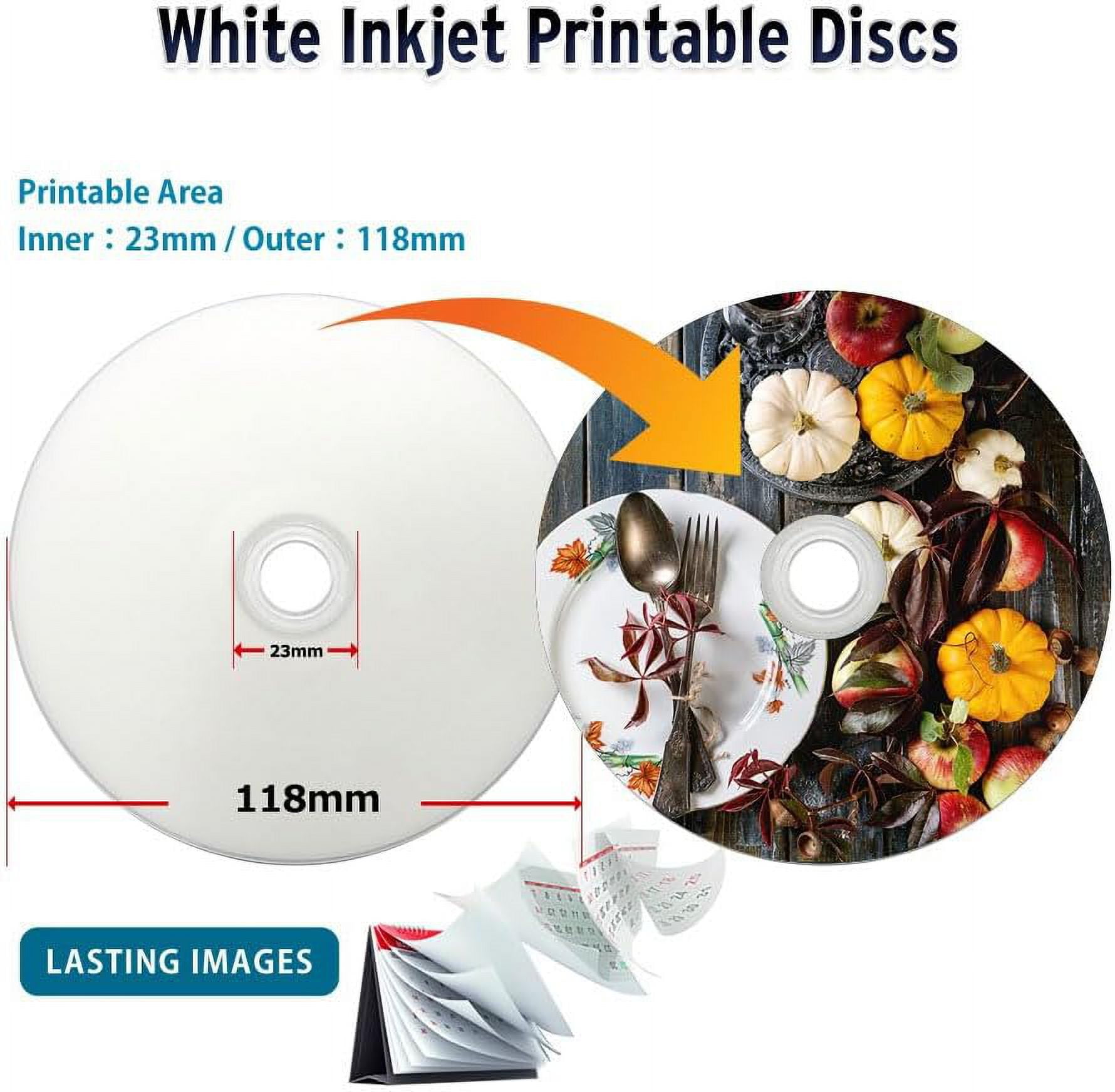 PlexDisc BD-R 25 GB 6X Blu-ray White Inkjet Printable Single Layer Recordable 50-Disc Spindle