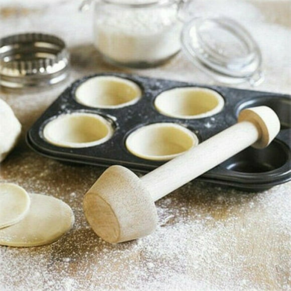 DIY Egg-Tart- Double Side Wooden Cake Pusher Cake Baking Shaping Mini Pie Aluminum Plates Baking Dish 9x13 Aluminum Foil Pans Pie Small Disposable Baking Pans with Lids Disposable Bread Pans for