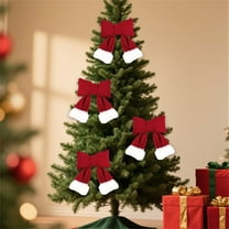 Under $1! PEONAVET Large Christmas Bow for Wreath Red and White Christmas Tree Topper Bow Front Door Wreath Bow Winter Holiday Decor Supplies Ornament