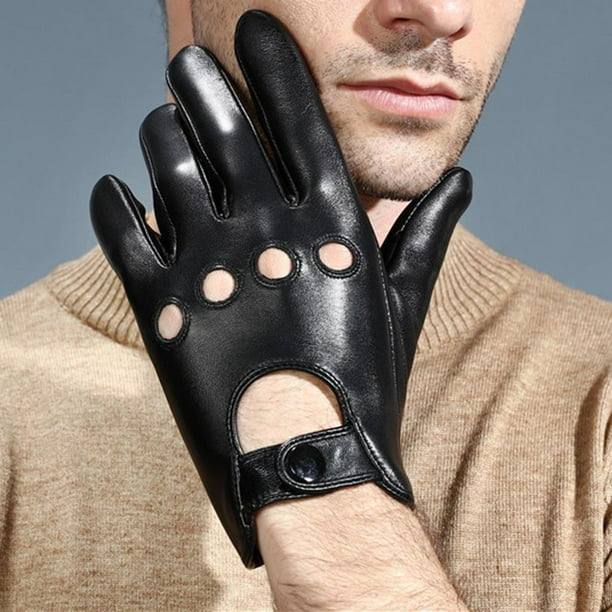 Guantes de Conducción Macarena de Cuero Vintage para Hombre Guantes de Gosling de Conducción Táctil Forrada L