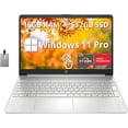 thumbnail image 1 of HP Pavilion 15.6" FHD Touchscreen Laptop, AMD Ryzen 7 5700U, 16GB RAM, 512GB SSD, AMD Radeon Graphics, Full-Size Keyboard, HD Webcam, Windows 11 Pro, Silver, 32GB Hotface USB Card, 1 of 7