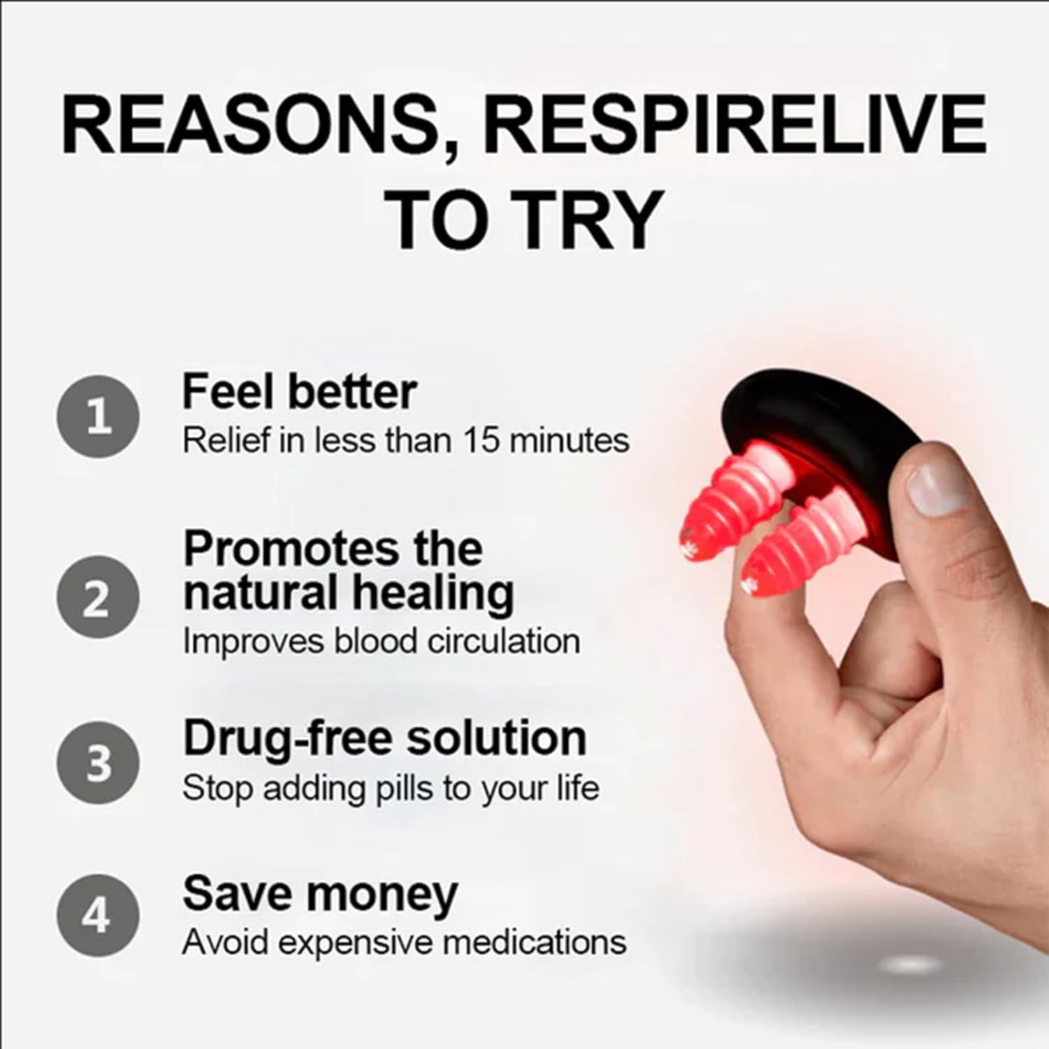 ABCISI Red Light Nasal Therapy Device, Portable Red Light for Nose, Red Light Nasal Soothing Device Relieves Nasal Dryness and Sinus Discomfort, USB Charging (1 pcs)