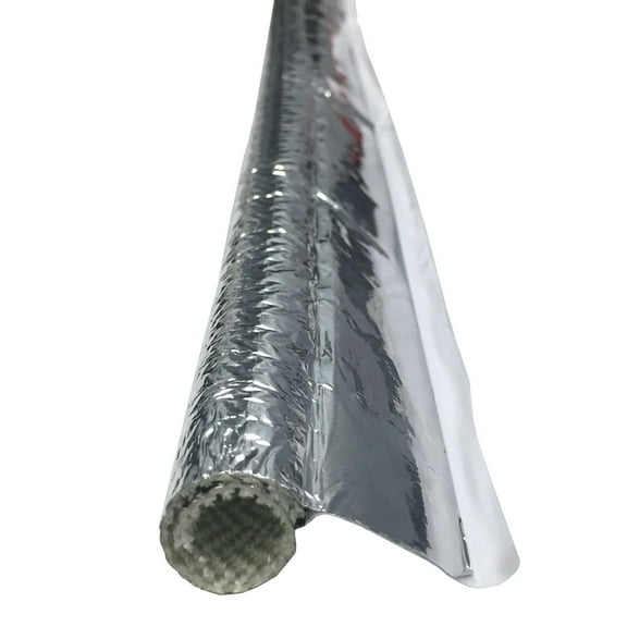 0.39" Diameter Electriduct Aluminum Heat Reflective Fiberglass Side Entry Self-Closing Sleeving - 39" Length - 3 Pieces