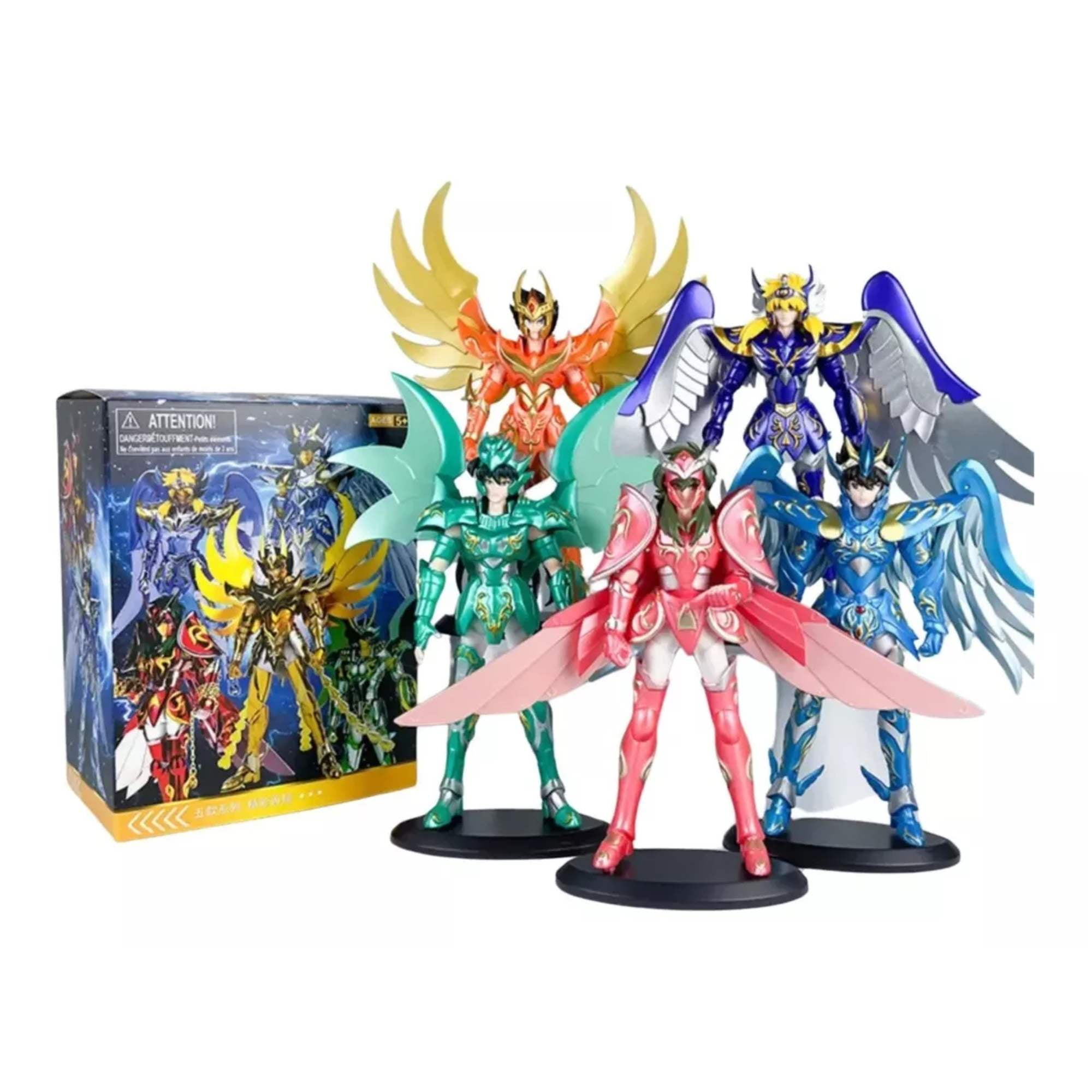 5 Estatuas Set Figuras Caballeros Del Zodiaco Saint Seiya Armadura ...