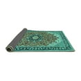 thumbnail image 2 of Ahgly Company Indoor Square Medallion Turquoise Blue Traditional Area Rugs, 4' Square, 2 of 4