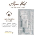 thumbnail image 3 of Evimpex Solid 6-piece Towel Set, 100% Cotton Premium Soft Bathroom Towels, 3 of 5