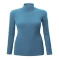 thumbnail image 1 of Women‘s Long Sleeve Rib Turtleneck Top Pullover Sweater L RED, 1 of 6