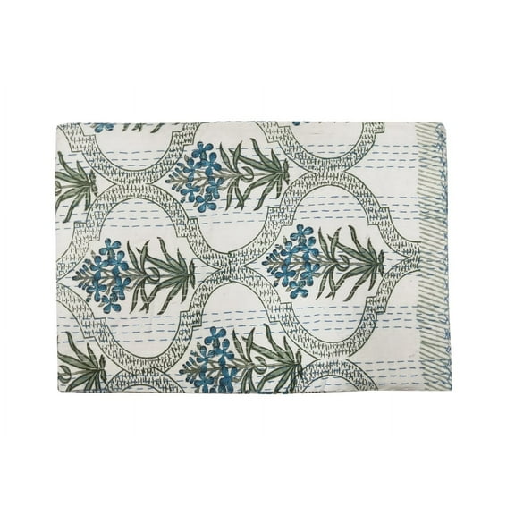 Indian floral print kantha quilt and vintage hand block print kantha quilt cotton Bedding Bedspread Vintage Kantha Gudari handmade