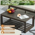 thumbnail image 5 of 6-Pcs Aluminum Patio Furniture Set with coffee table Outdoor Conversation Sofa Set include adjustable 3-seater Sofa, 2 Hydraulic Chair , 2 Ottoman for Balcony, Garden, Poolsid （Brown）, 5 of 7