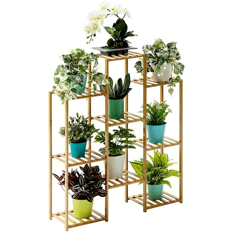 Plant Stand Indoor, 3-Tier Tall Plant Stand with Hanging Top Bar, Metal  Plant Stand for indoor Plants Multiple, Plant Shelf for Outdoor Flower Pot