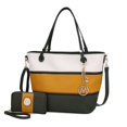 thumbnail image 6 of MKF Collection Vallie Color-Block Vegan Leather Women’s Tote Handbag with Matching Wallet – 2 pcs by Mia K. - White Pink, 6 of 10