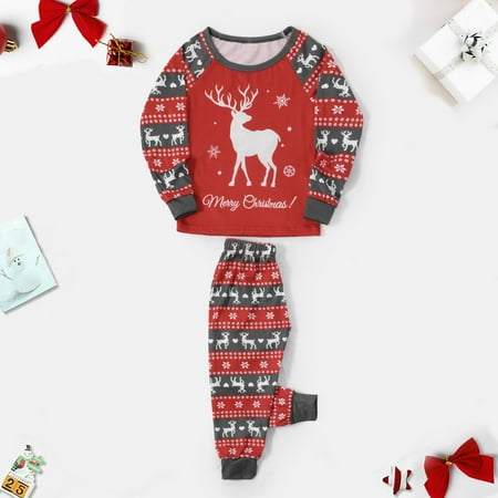 

Cntydi Pajamas for Women Gifts Christmas Parent-Child Outfit Child Long Sleeve Parent-Child Outfit Printed Housewear Pajama Suit Top+Pants Suit (Child) Parent-Child Outfit