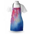thumbnail image 3 of Flower Apron Sakura Branches Hangs down from Tree Branch Dramatic Night Oriental Plant Image Art, Unisex Kitchen Bib Apron with Adjustable Neck for Cooking Baking Gardening, Pink Blue, by Ambesonne, 3 of 3
