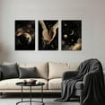 thumbnail image 2 of Hieng 3 Pieces Vintage Moon Wall Art Dark Gothic Celestial Pictures Moody Moon and Stars Canvas Wall Art Mystic Themed Paintings for Home Decor Unframed, 2 of 6