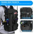 thumbnail image 2 of FANOTEK Fishing Backpack with Rod Holder, 600D Waterproof Outdoor Tackle Bag, Fishing Gear Tackle Box Storage Bag Black, 2 of 11
