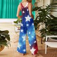 thumbnail image 6 of JULMCOMO American Flag Jumpsuits for Women Independence Day Cotton Wide Leg Patriotic Rompers Red White Blue Sleeveless 4th of July Outfits with Pockets Navy S, 6 of 6
