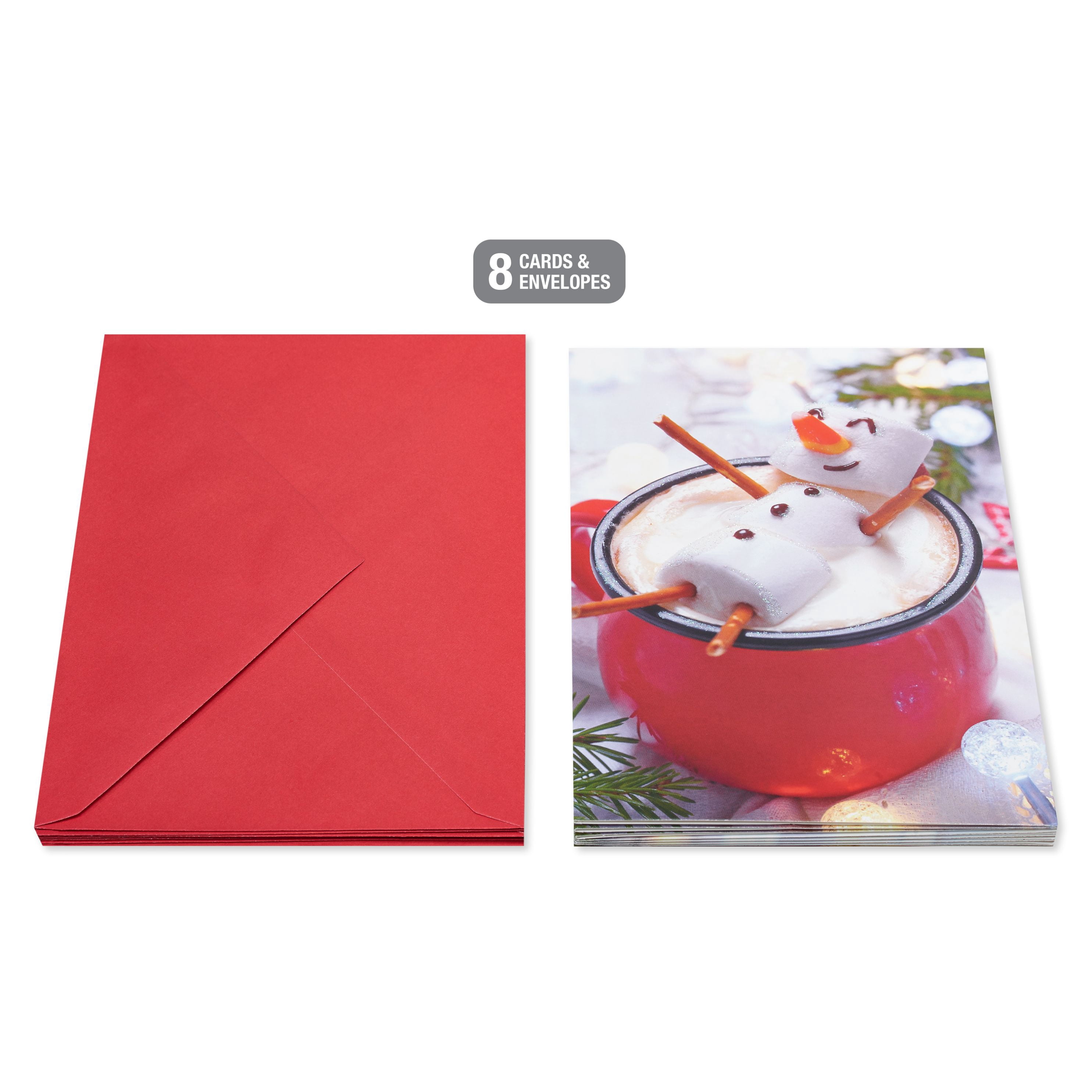 American Greetings Christmas Card Bundles with Envelopes, Marshmallow Man (8-Count)