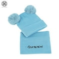 thumbnail image 4 of Luxtrada Newborn Kids Baby Boy Girl Pom Hat Winter Warm Knit Bobble Beanie Cap Scarf Set (Blue), 4 of 7