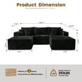 thumbnail image 4 of Vcatnet 108" Modular Sectional Sofa Couch L Shaped Plush Corduroy Cloud Couch Modern Minimalist Couch with Chaise and Ottoman for Living Room, Black, 4 of 10