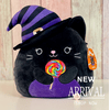 KellyToy Squishmallows 12 Halloween Autumn the Black Witch Cat W/Lollipop