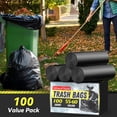 thumbnail image 2 of 100 Count 55-60 Gaon Trash Bags, Sturdy & Tear-Resistant Commercia Can iners 55 Gaon, arge Garbage Bags, arge Back Trash Bags for Commercia, awn and eaf Bags, 2 of 5
