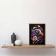 thumbnail image 2 of Flower Bouquet Purple Pink Orange Floral Art Artwork Framed Wall Art Print A4, 2 of 4