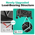 thumbnail image 3 of Sunnyfeel Collapsible 350lbs Wagon Cart, Foldable Utility Cart for Shopping Camping Garden Beach,Black, 3 of 8