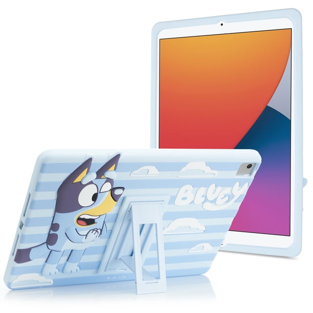 Bluey Kids Case for iPad - 9th Generation iPad Case, iPad 8th Generation Case, iPad 7th Generation Case - 10.2 Case 2019/2020/2021 - Tablet Cover with Stand, Shockproof Silicone Protector