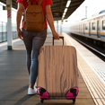 thumbnail image 3 of Stretch Luggage Cover XL(29-32in)– Elastic Travel Suitcase Protector with Handle Openings & Bottom Closure, Washable Polyester Spandex Suitcases Cover, Wood Grain Print, 3 of 5