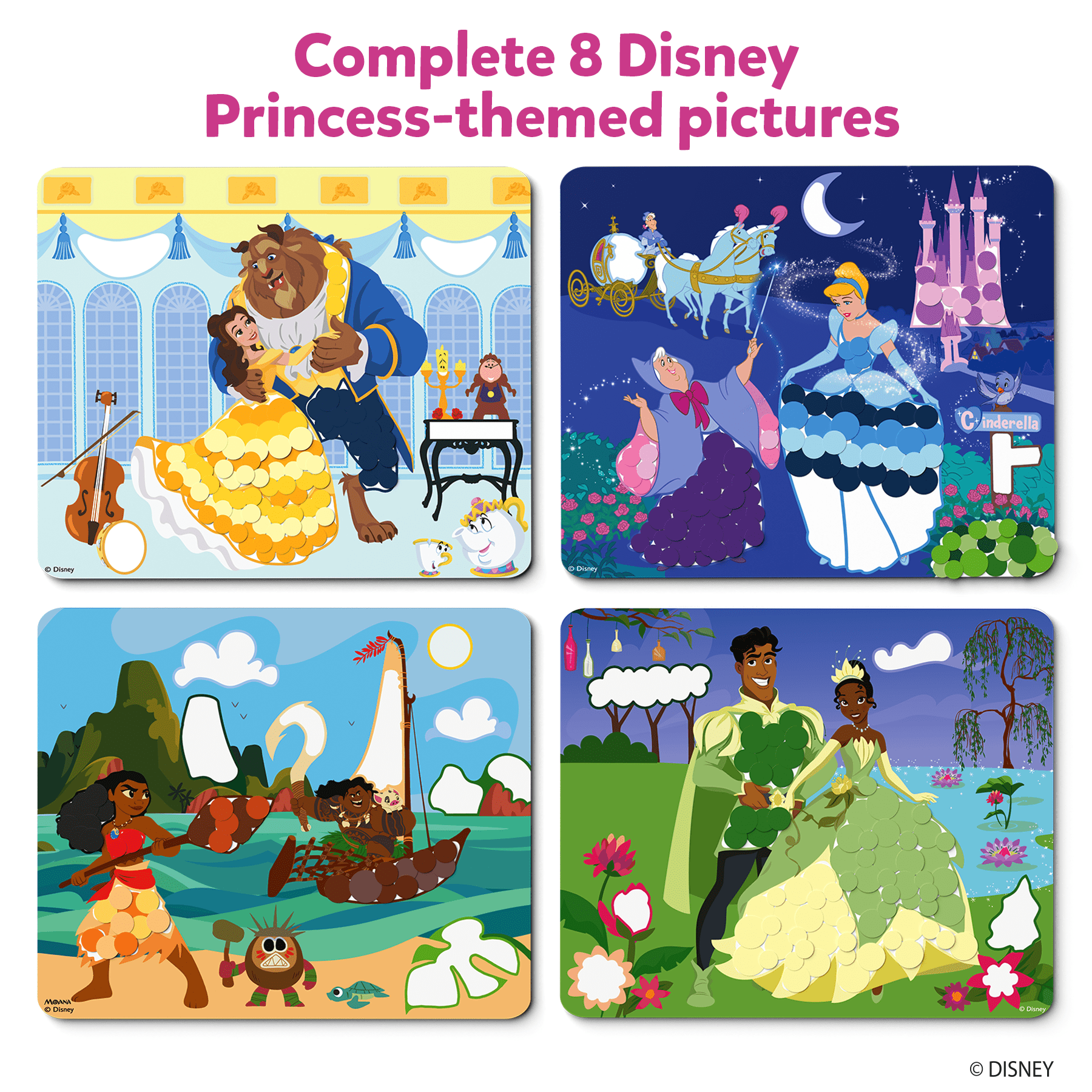 Skillmatics Colored Dot Sticker Art Activity, Disney Princess, Mess-Free Fun, Gifts for Kids Ages 3-7