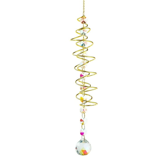 Spiral Garden Ornament - Rainbow Pendant - Rotating Wind Chime - Light Catcher - for Yard, Balcony - Durable