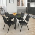 thumbnail image 2 of Regency Kahlo 42 in. Round Breakroom Table- Ash Grey Top, Black Base & 4 Restaurant Stack Chairs- Black, 2 of 8