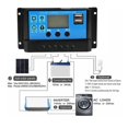 thumbnail image 3 of Solar Charge Controller Solar Panel Controller 12V/24V Adjustable LCD Display Solar Panel Battery Regulator With USB Port ,Simple and Convenient to Set, 3 of 4