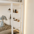 thumbnail image 5 of Einfach Metal Twin over Full Size Bunk Bed Frame with Full-Length Guardrail & Removable Stair, White, 5 of 9