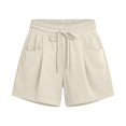 thumbnail image 7 of Wide Leg Shorts for Women Summer Casual Lightweight Elastic High Waist Loose Fit Beach Shorts with Pockets, 7 of 7