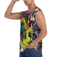 thumbnail image 3 of Fotbe Colorful Pug Men's Camiseta sin Mangas Estampada para Hombres, Playera Casual para Gimnasio, Entrenamiento, Playa-3X-Large, 3 of 7