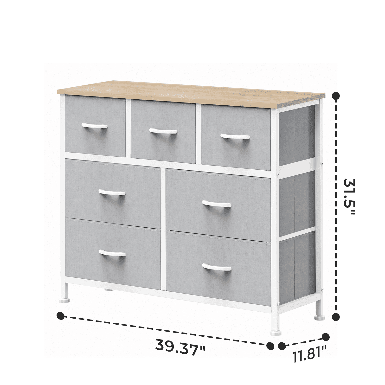 Alvantor 7/8/9-Dresser, Dresser for Bedroom Organizer Storage, Fabric Storage Tower with Sturdy Steel Frame, Wooden Top & Easy Pull Fabric Bins, Dresser for Living Room Entryway Clothes Organization