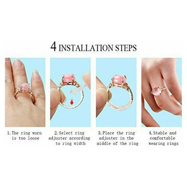 12Pcs Ring Size Adjuster Invisible Clear Ring Sizer Jewelry Fit Reducer  Guard US 